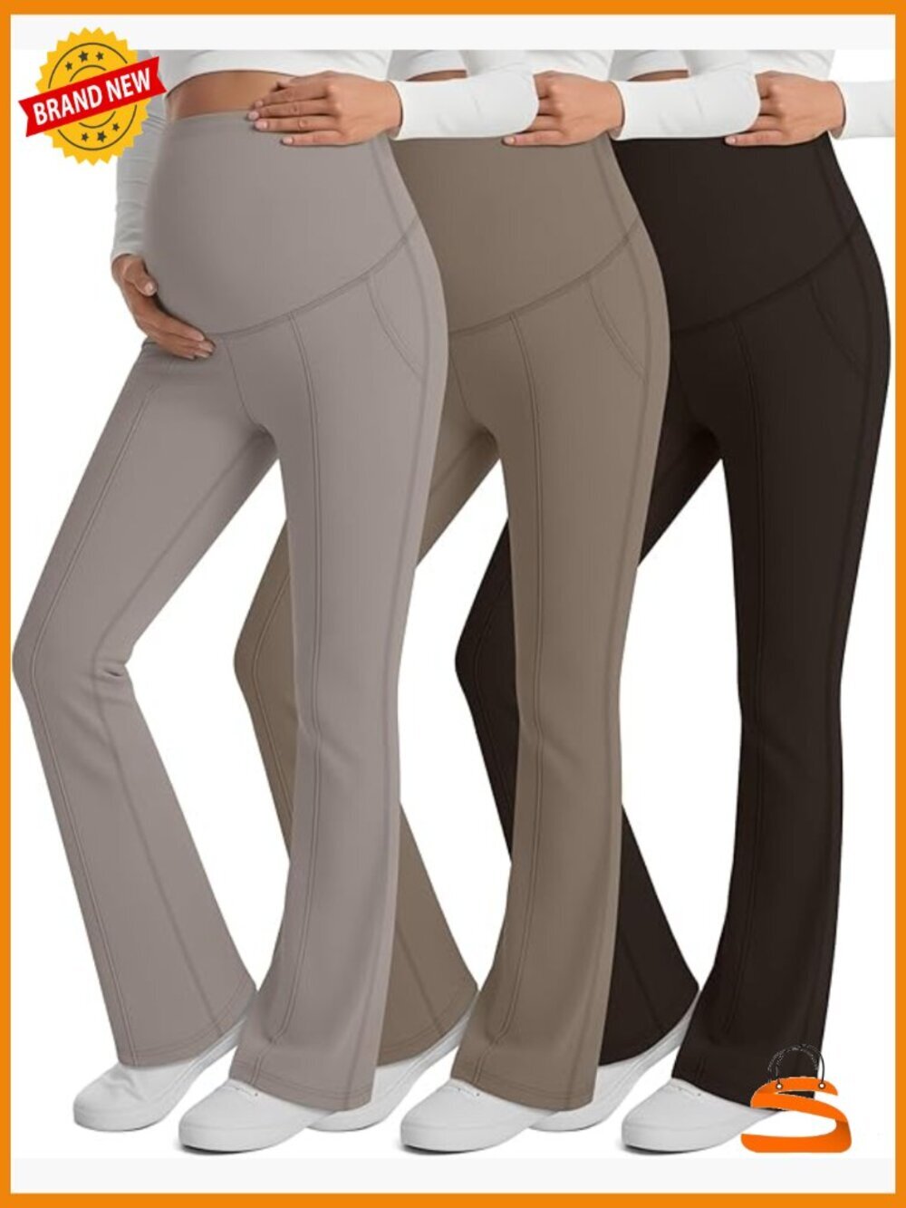 Maternity Yoga Pants Over The Belly Stretchy Wide Leg Lounge Trousers with